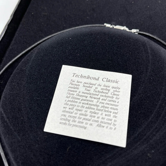 Technibond Classic Platinum-Bonded Sterling Silver Necklace with Black Cord - Picture 13 of 13